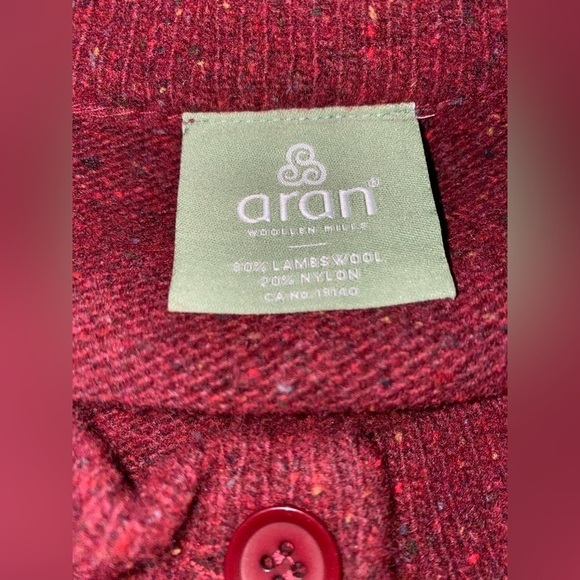 Vintage‎ Aran Woollen Mills Cardigan Women M Grannycore Lamb Wool Button Up - Picture 3 of 6